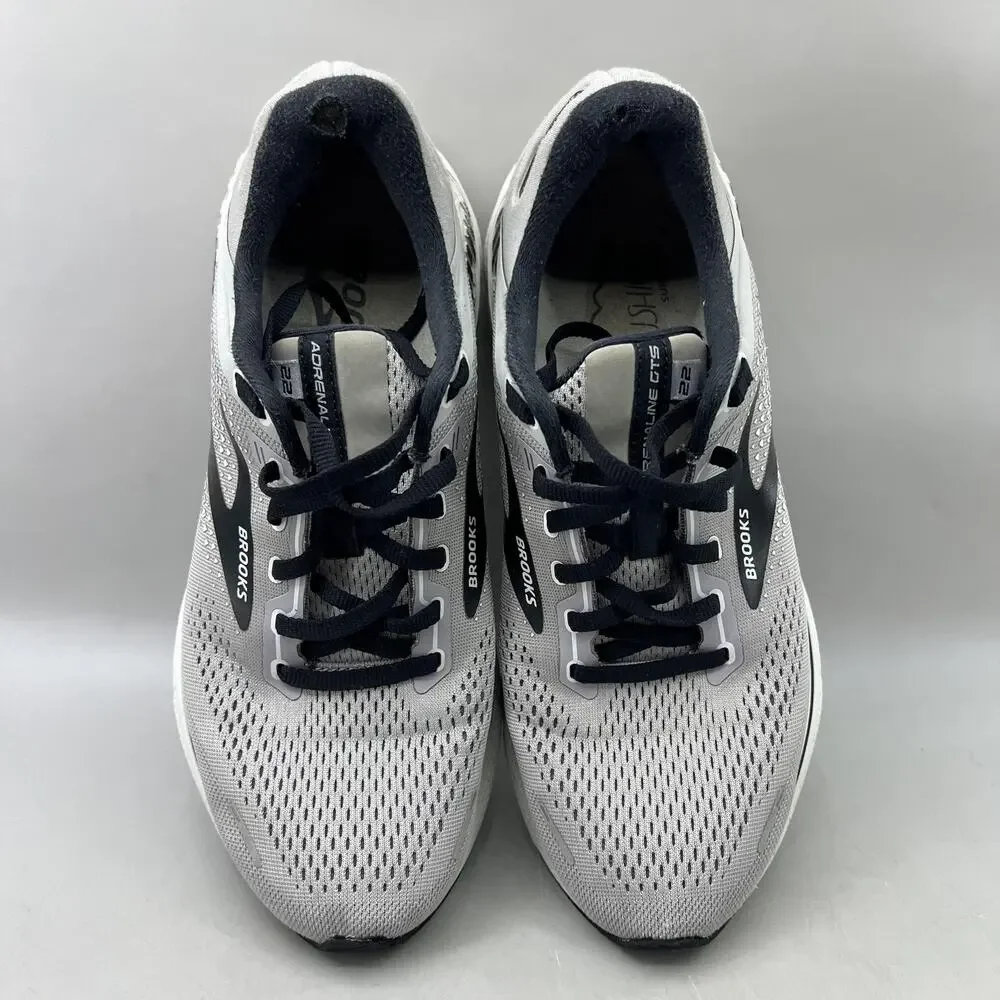 Brooks Adrenaline GTS 22 Running Shoes Men Size 8.5 D Gray Mesh Comfort Sneakers